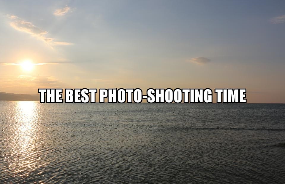 Sunset over the sea during the best time of day for photography